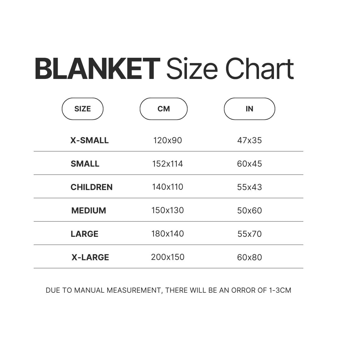 Blanket Size Chart - Gintama Shop