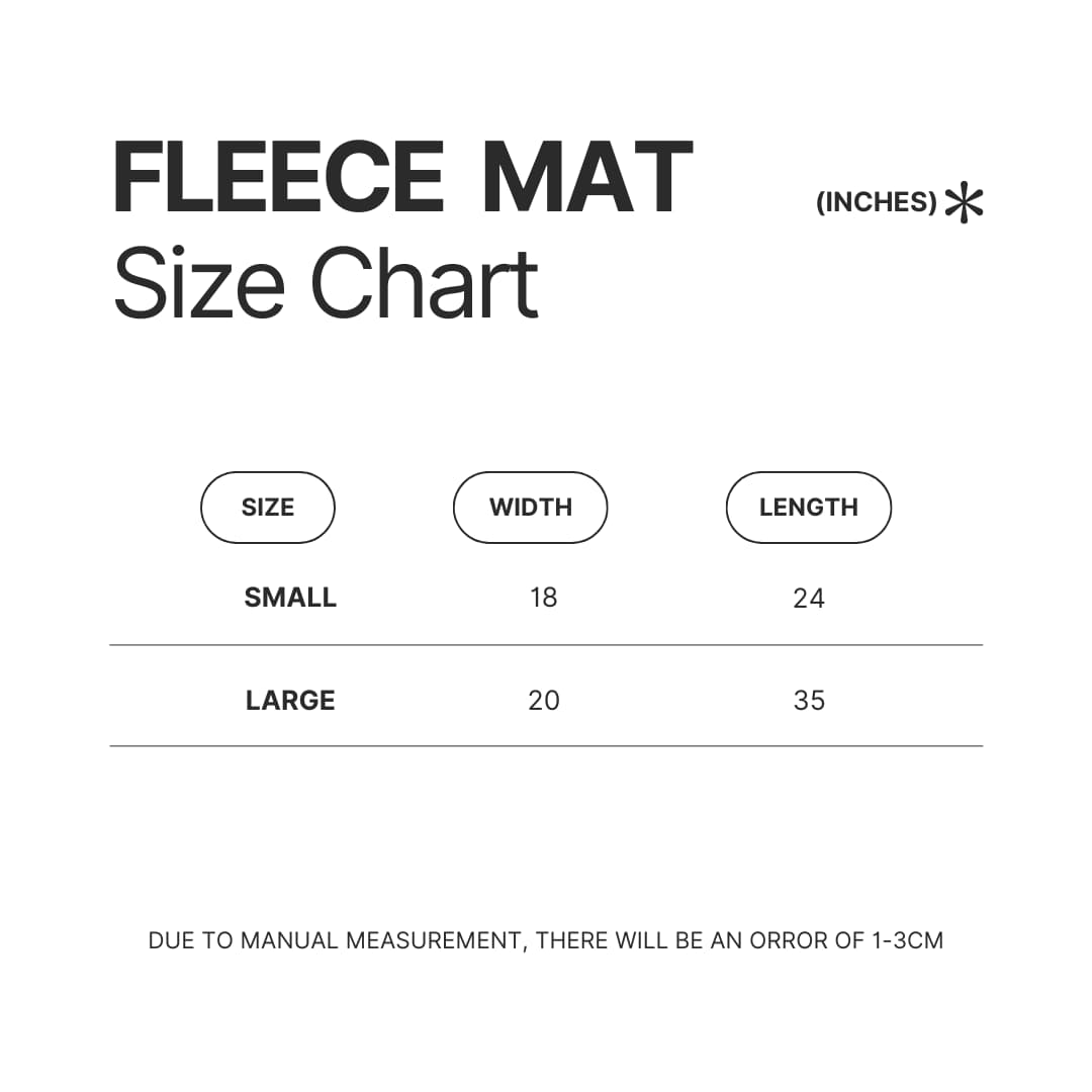 Fleece Mat Size Chart - Gintama Shop