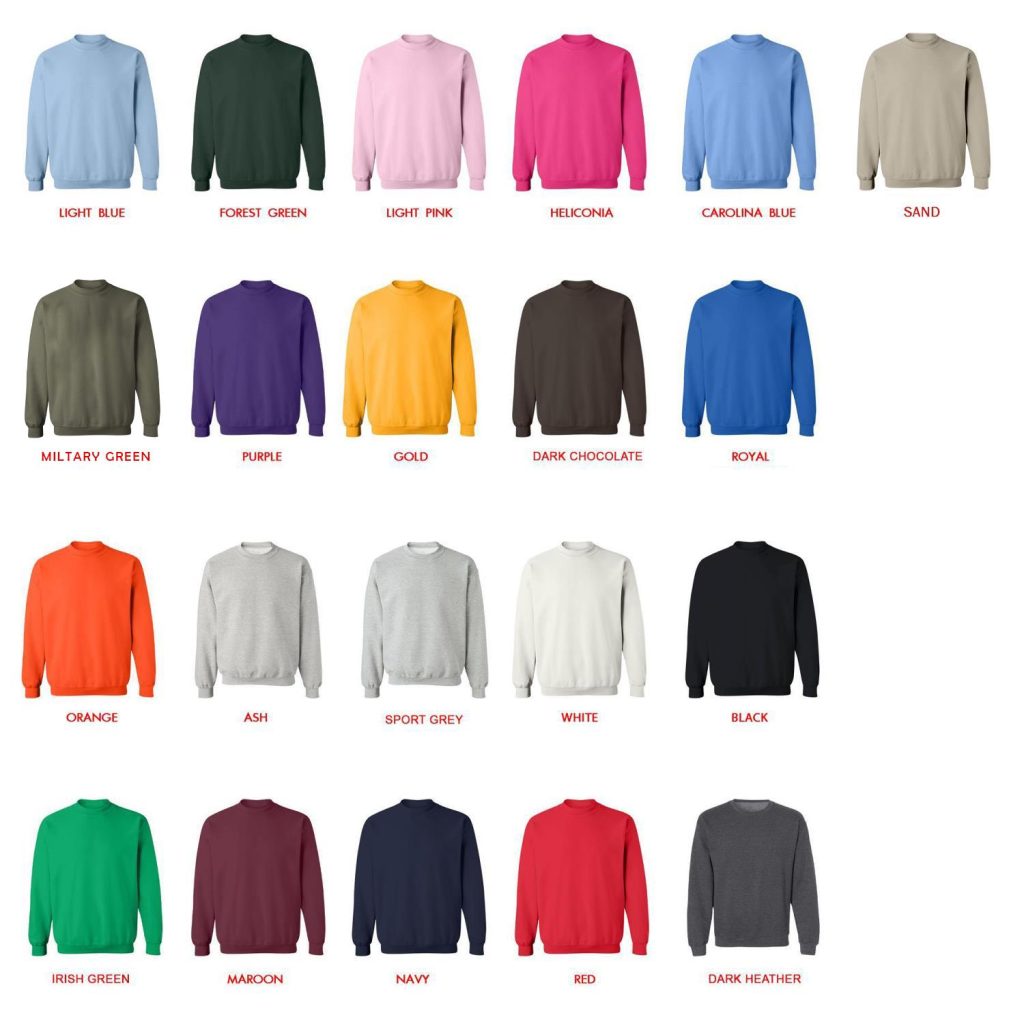 sweatshirt color chart - Gintama Shop