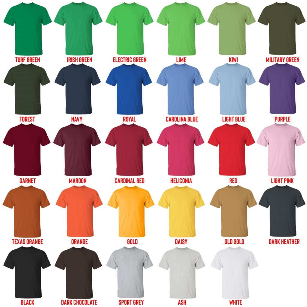 t shirt color chart - Gintama Shop