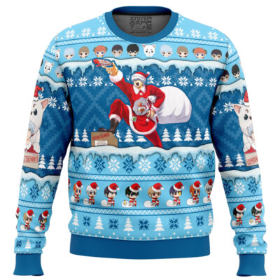 Christmas Delivery Gintama Ugly Christmas Sweater FRONT mockup - Gintama Shop