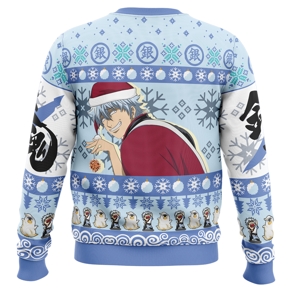 Give Me Your Christmas Balls Gintama Ugly Christmas Sweater BACK mockup - Gintama Shop